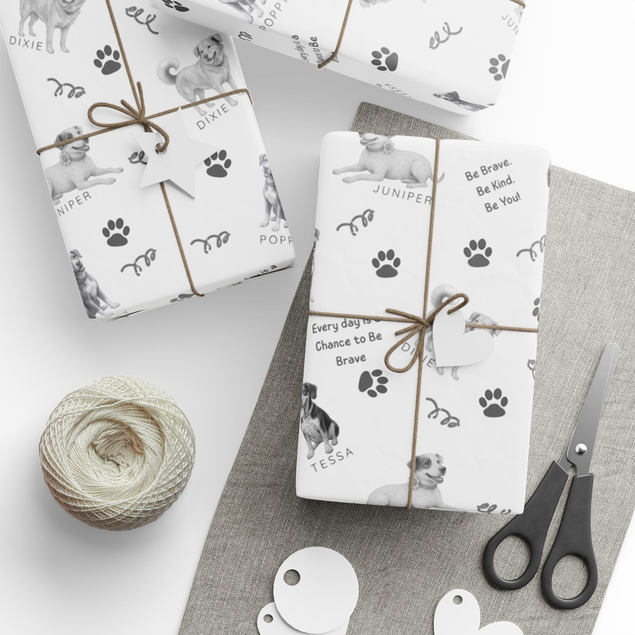 Dog Themed Wrapping Paper based on The Adventures of Poppy characters