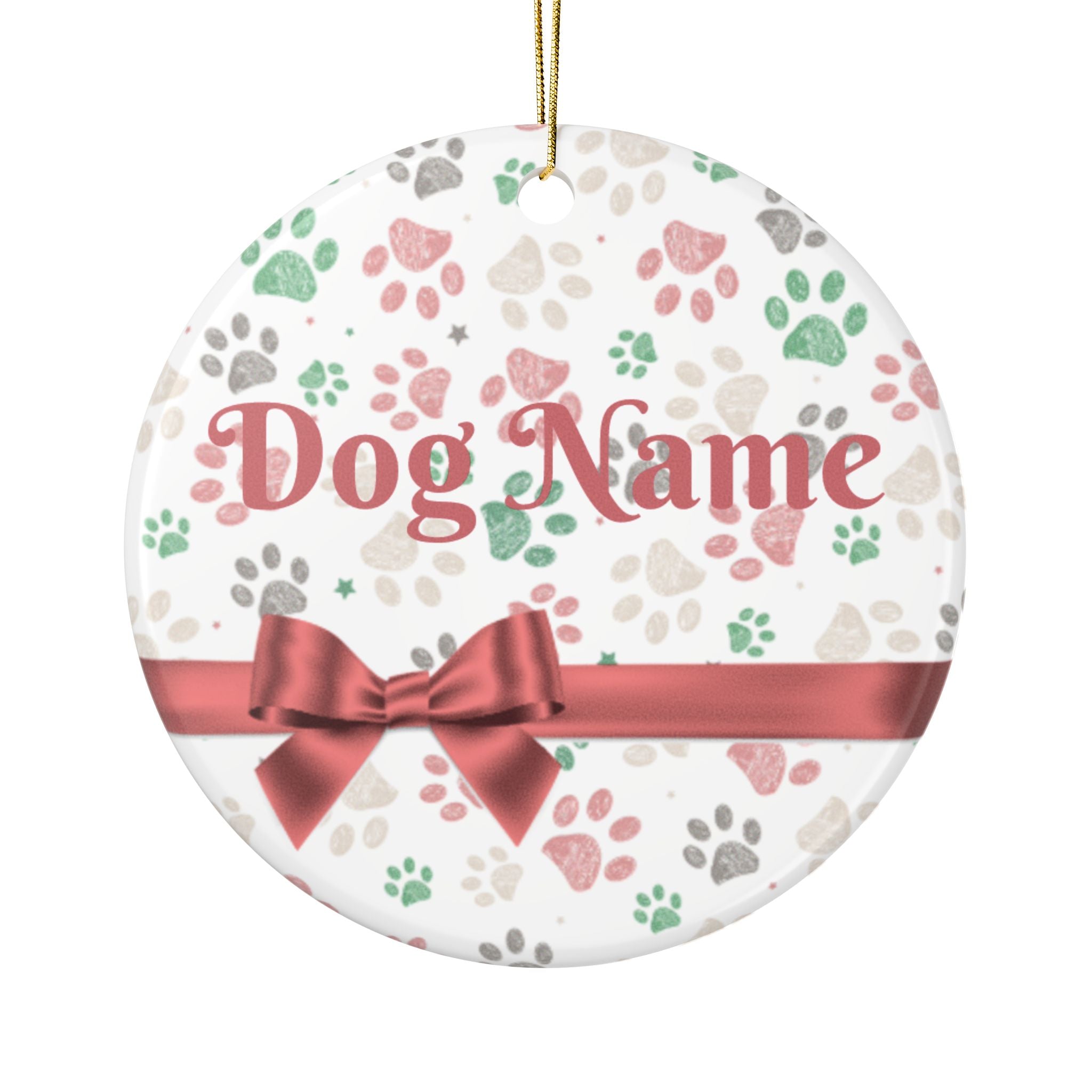 Personalized Paw Print Christmas Ornament