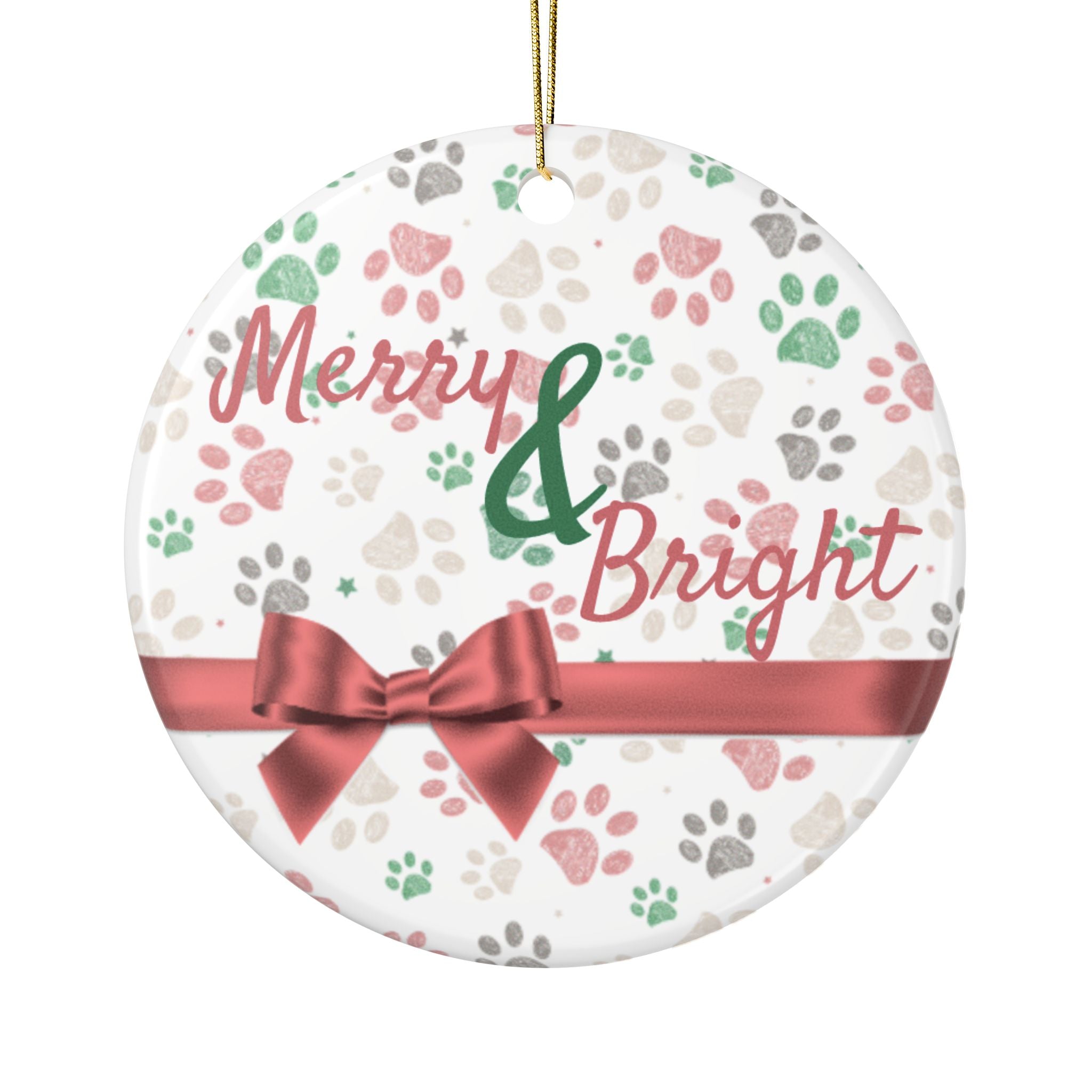 Personalized Paw Print Christmas Ornament
